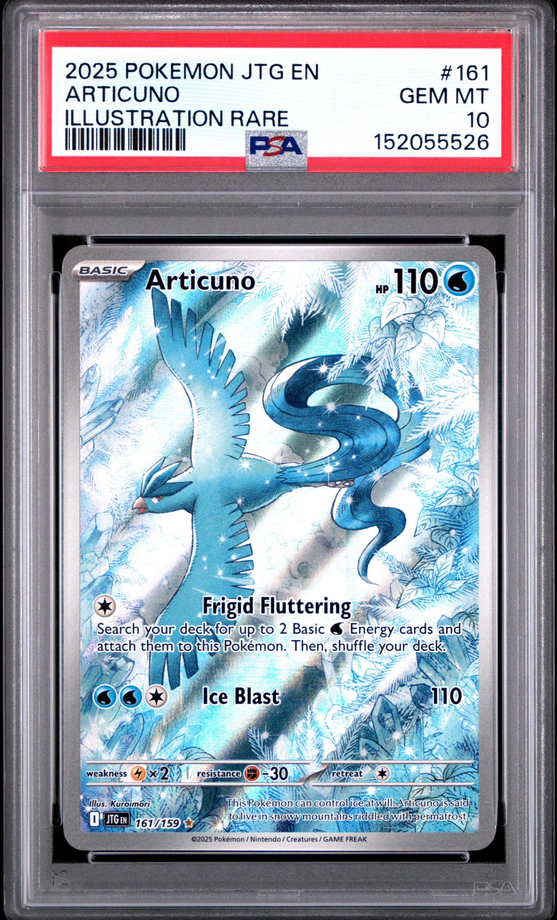Articuno 161/159 Illustration Rare Jtg En-Journey Together Pokemon PSA 10