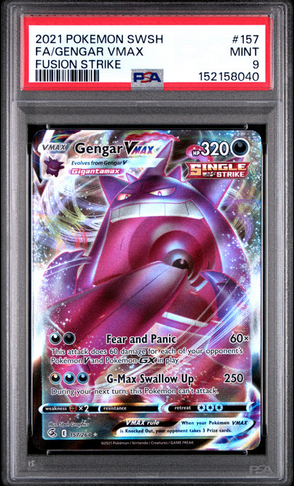Gengar Vmax 157/264 Fusion Strike Pokemon PSA 9