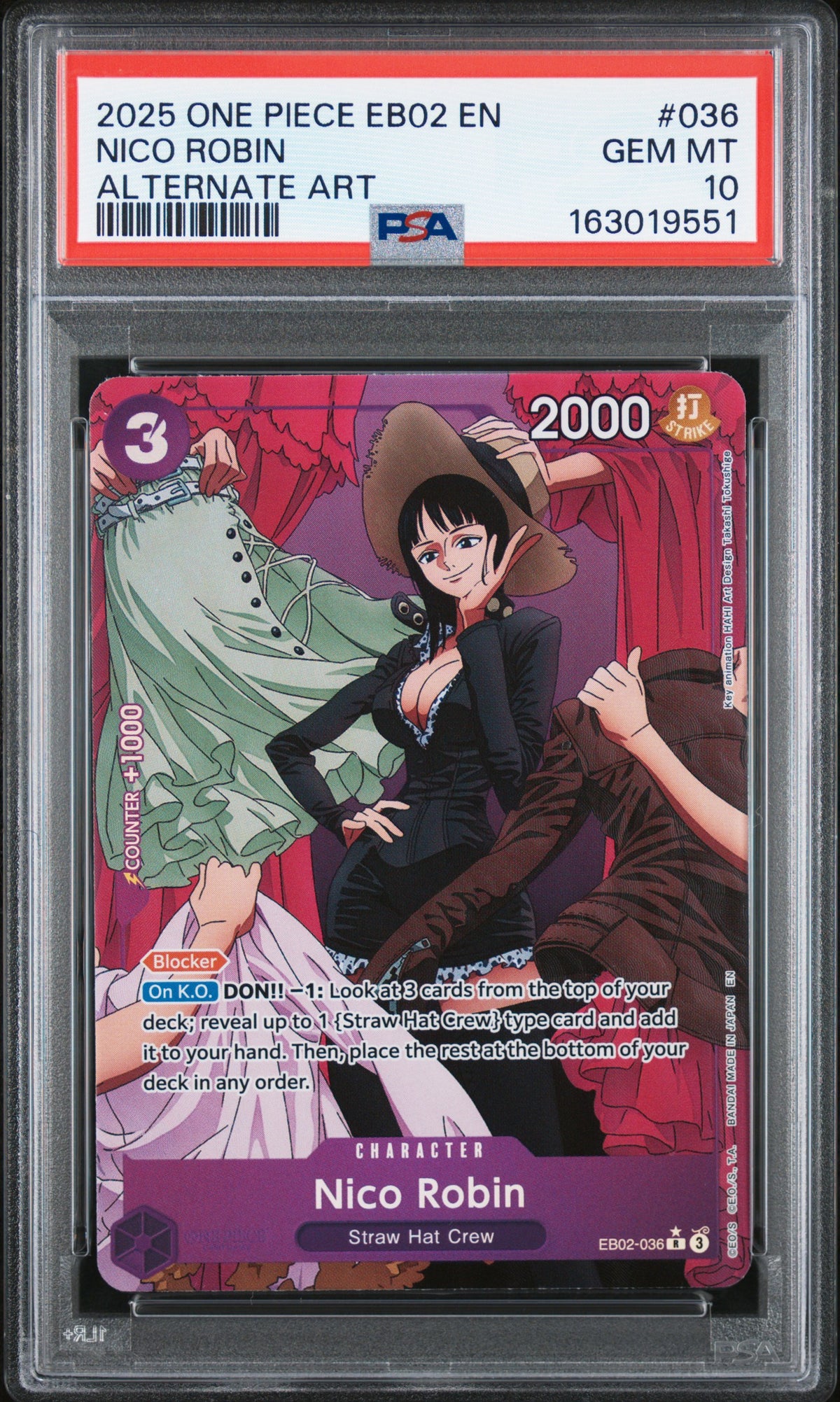 Nico Robin 036 Alternate Art One Piece PSA 10