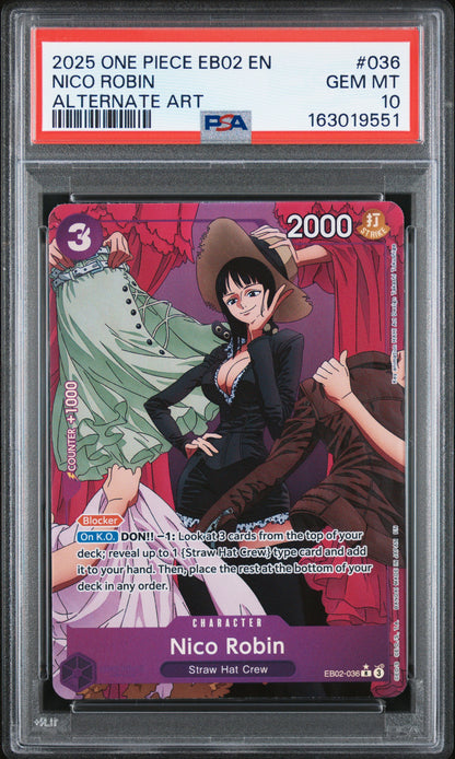 Nico Robin 036 Alternate Art One Piece PSA 10