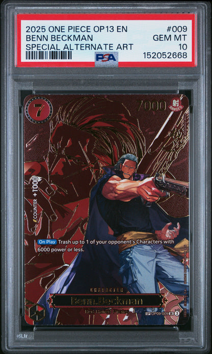 Benn Beckman 009 Special Alternate Art One Piece PSA 10