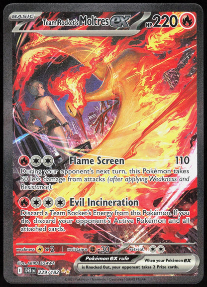 Team Rocket's Moltres ex 229/182 Destined Rivals Pokemon Holo NM