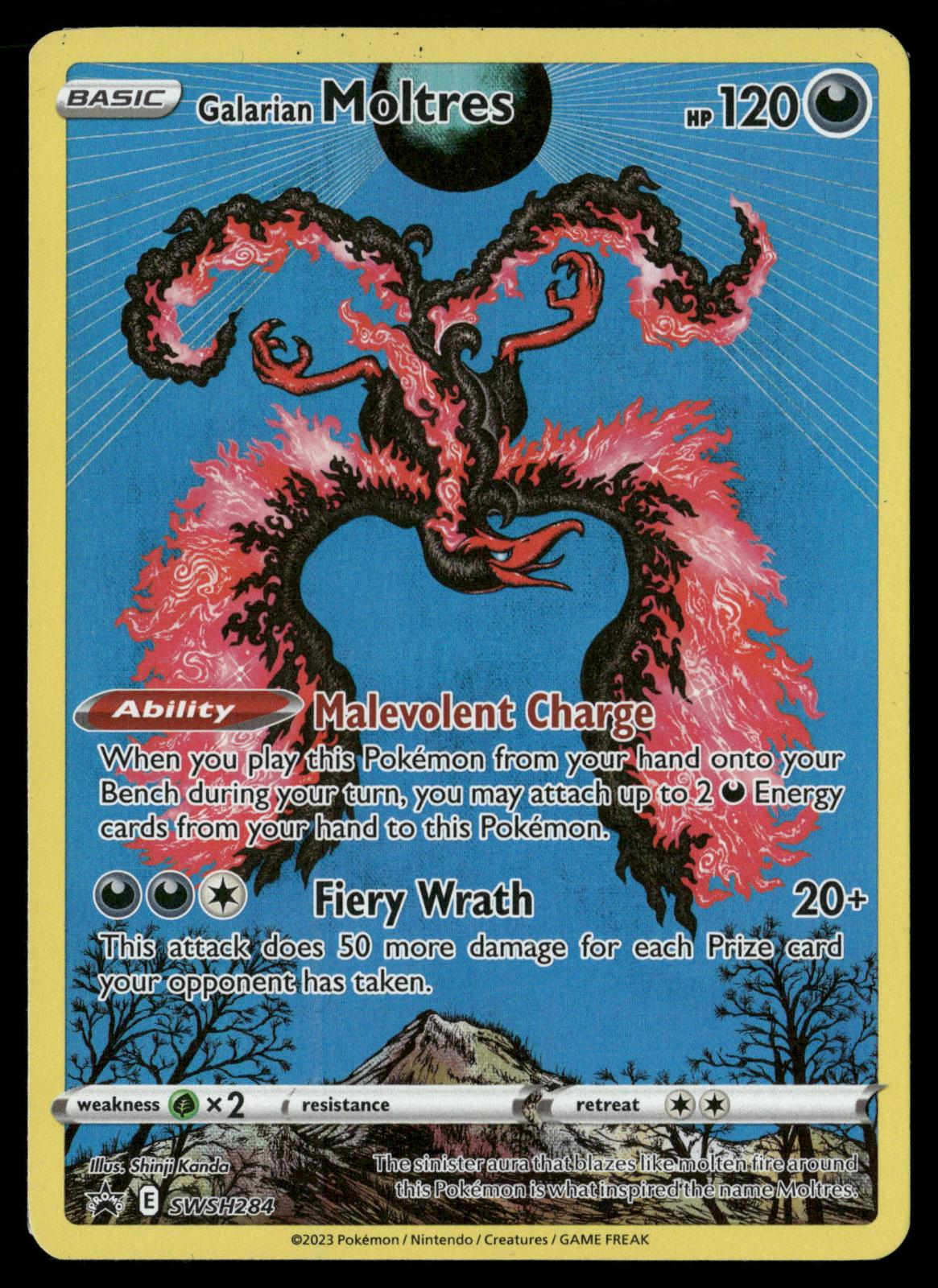 Galarian Moltres SWSH284 Holo Promo Sword & Shield Promo Pokemon Near Mint