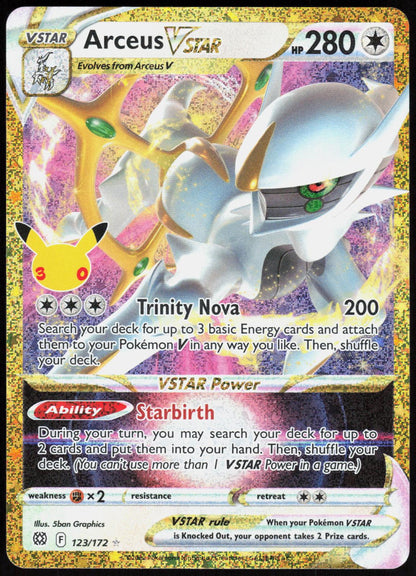 Arceus VSTAR 123/172 Holo ME: 30th Celebration Classic Collection Pokemon NM