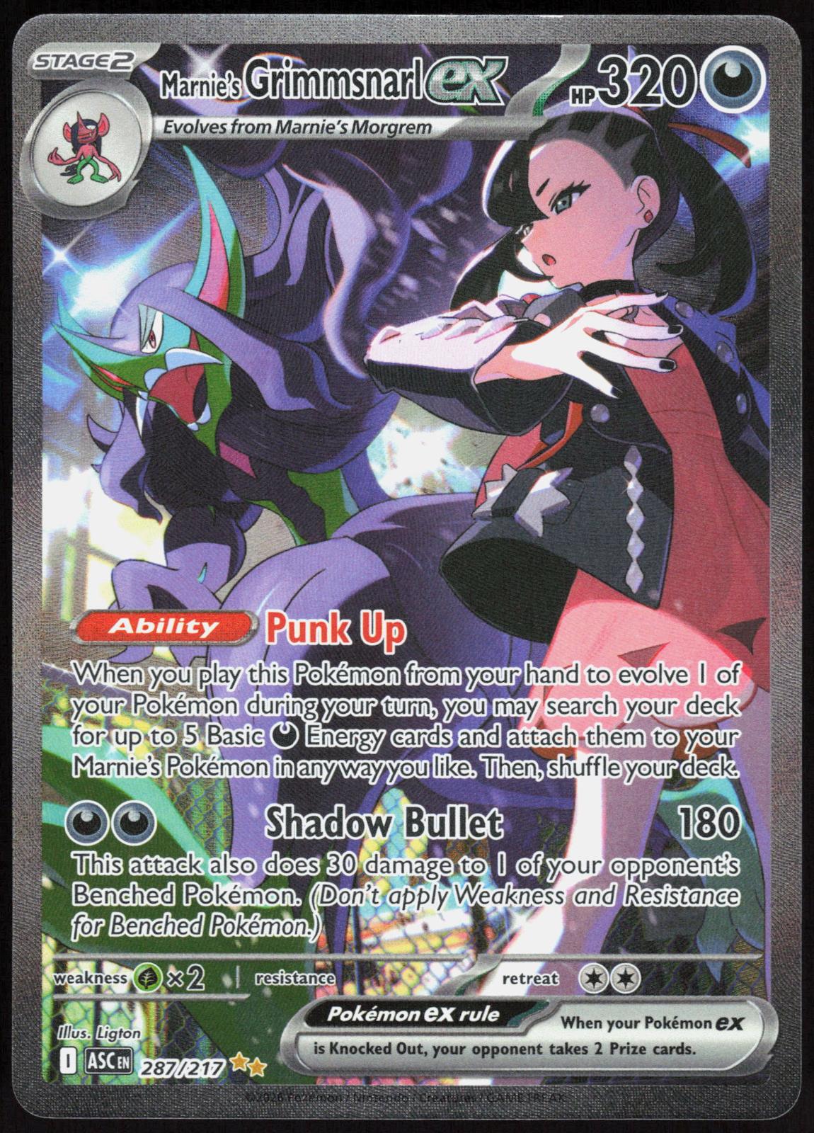 Marnie's Grimmsnarl ex 287/217 Ascended Heroes Pokemon Holo NM