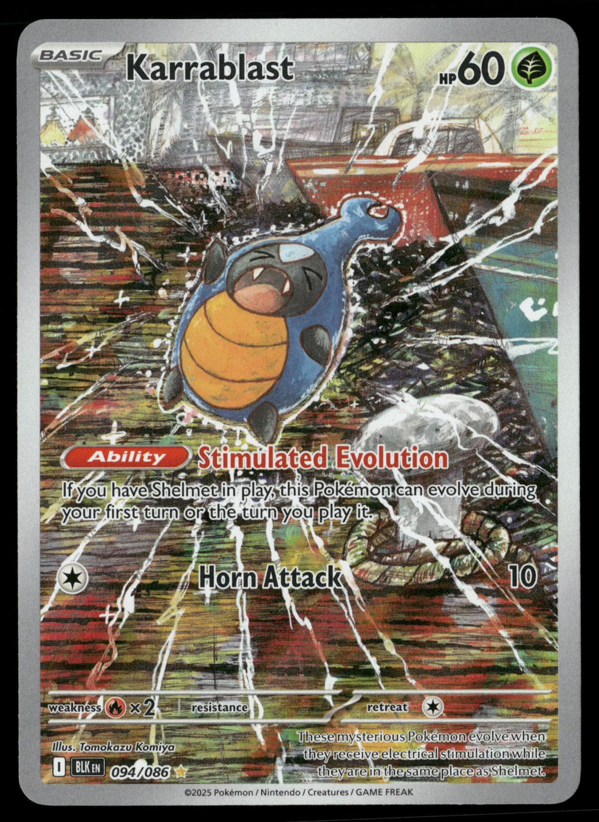 Karrablast 094/086 Holo Illustration Rare Black Bolt Pokemon Near Mint