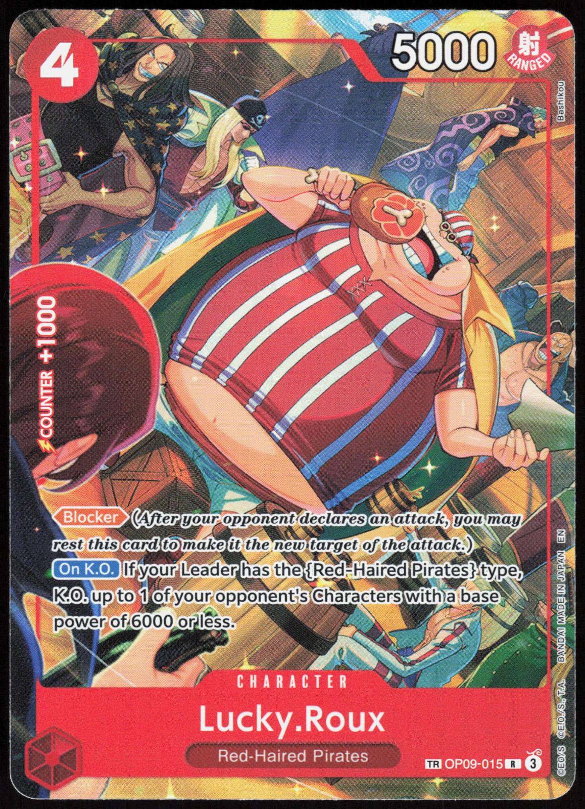Lucky.Roux (TR) OP09-015 Treasure Rare A Fist of Divine Speed One Piece NM