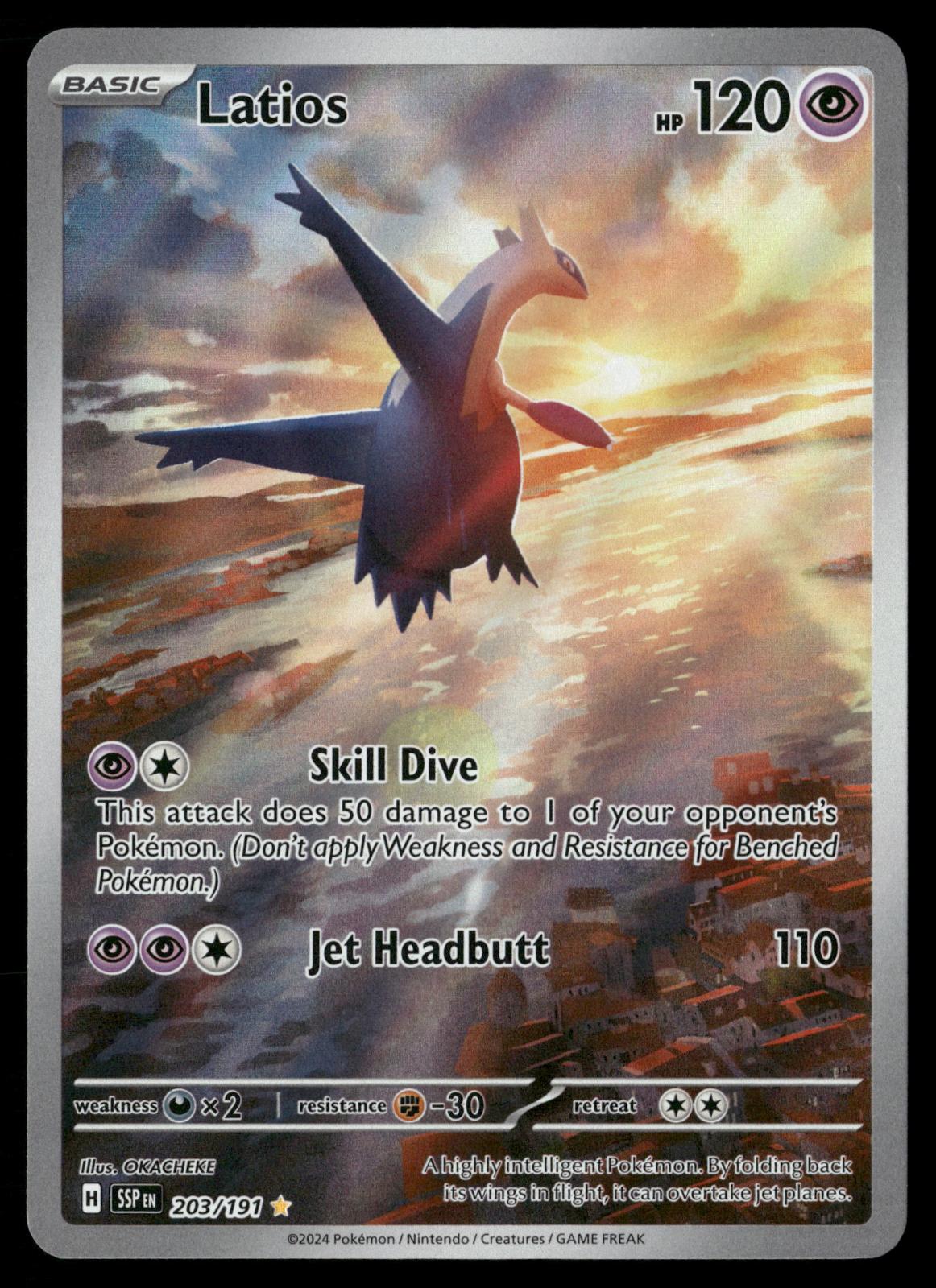 Latios 203/191 Illustration Rare Surging Sparks Pokemon Holo Near Mint