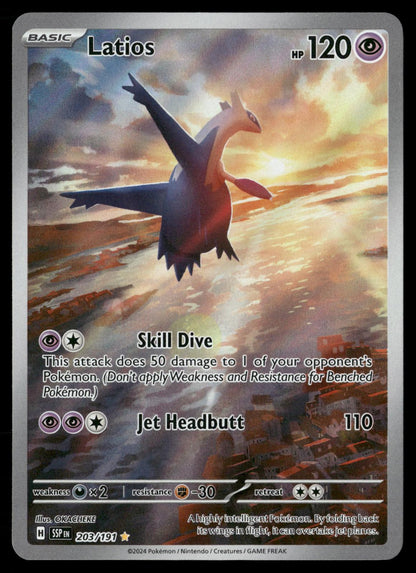 Latios 203/191 Illustration Rare Surging Sparks Pokemon Holo Near Mint