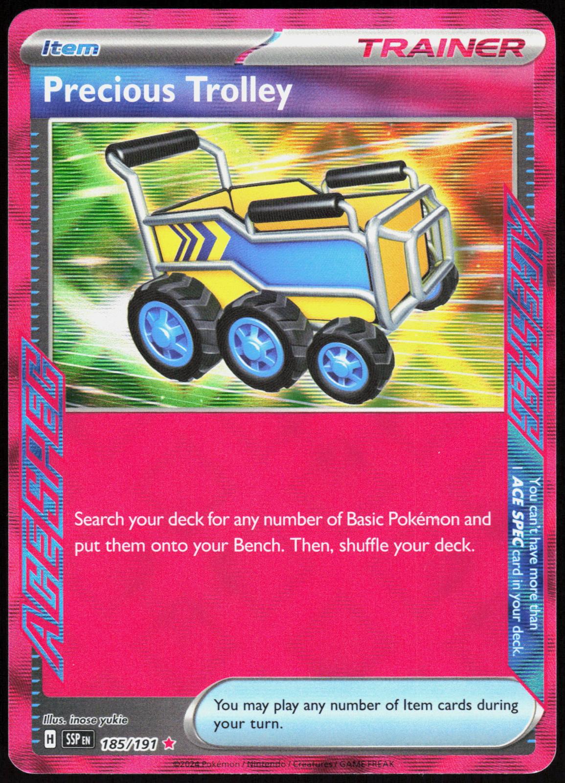 Precious Trolley 185/191 ACE SPEC Rare Surging Sparks Pokemon Holo Near Mint