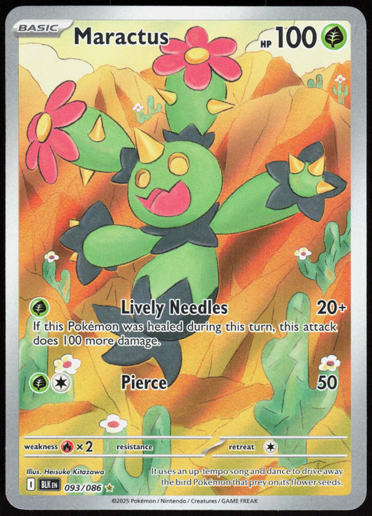 Maractus 093/086 Holo Illustration Rare Black Bolt Pokemon Near Mint