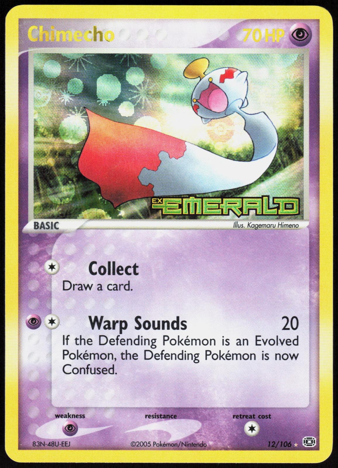 Chimecho 12/106 Rare Emerald Pokemon Reverse Holo Lightly Played