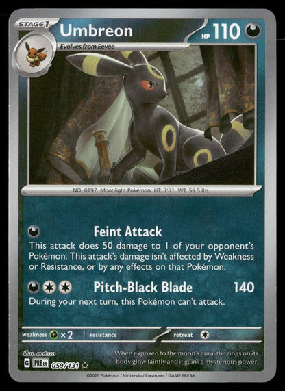 Umbreon (Poke Ball Pattern) 059/131 Holo Rare Prismatic Evolutions Pokemon NM