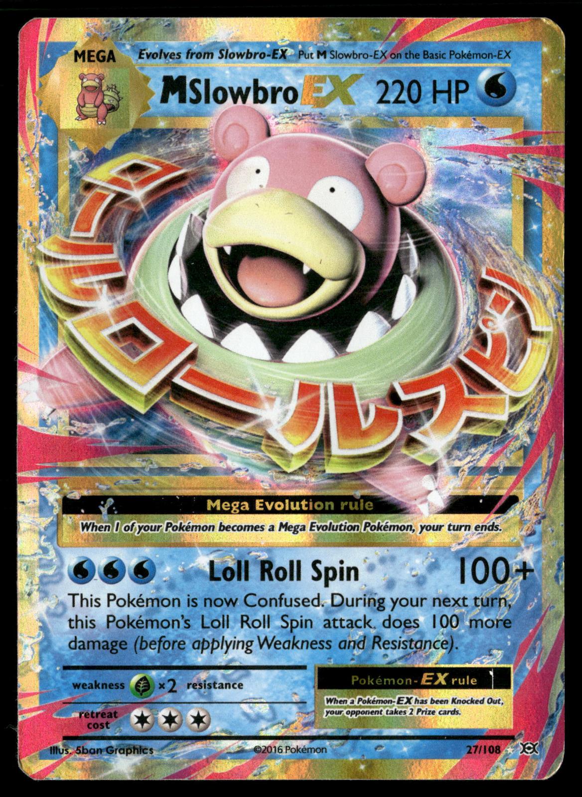 M Slowbro EX 27/108 Holo EX Rare Evolutions Pokemon Near Mint