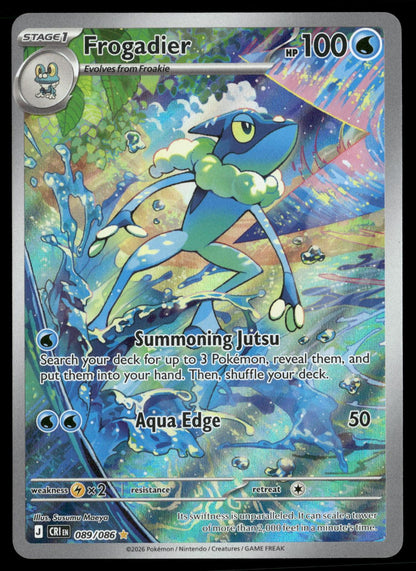 Frogadier 089/086 Holo Illustration Rare Chaos Rising Pokemon Near Mint