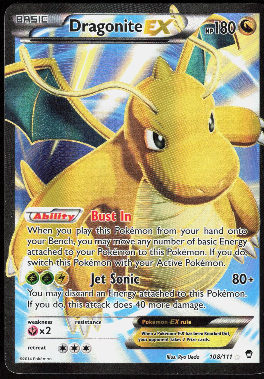 Dragonite EX 108/111 Ultra Rare Furious Fists Pokemon Holo Lightly Played