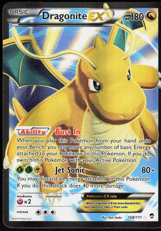 Dragonite EX 108/111 Ultra Rare Furious Fists Pokemon Holo Lightly Played