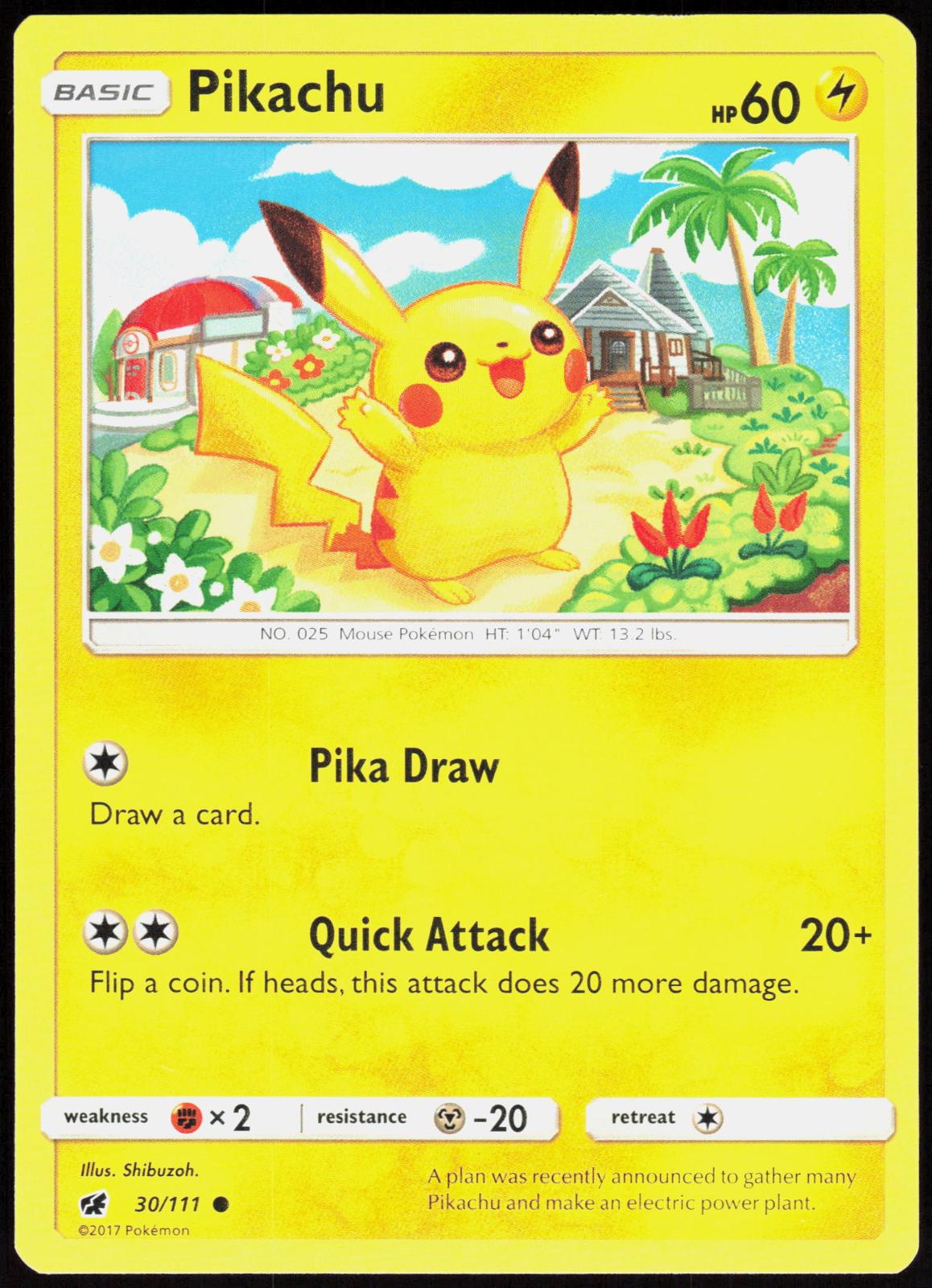Pikachu 30/111 Common Crimson Invasion Pokemon Near Mint