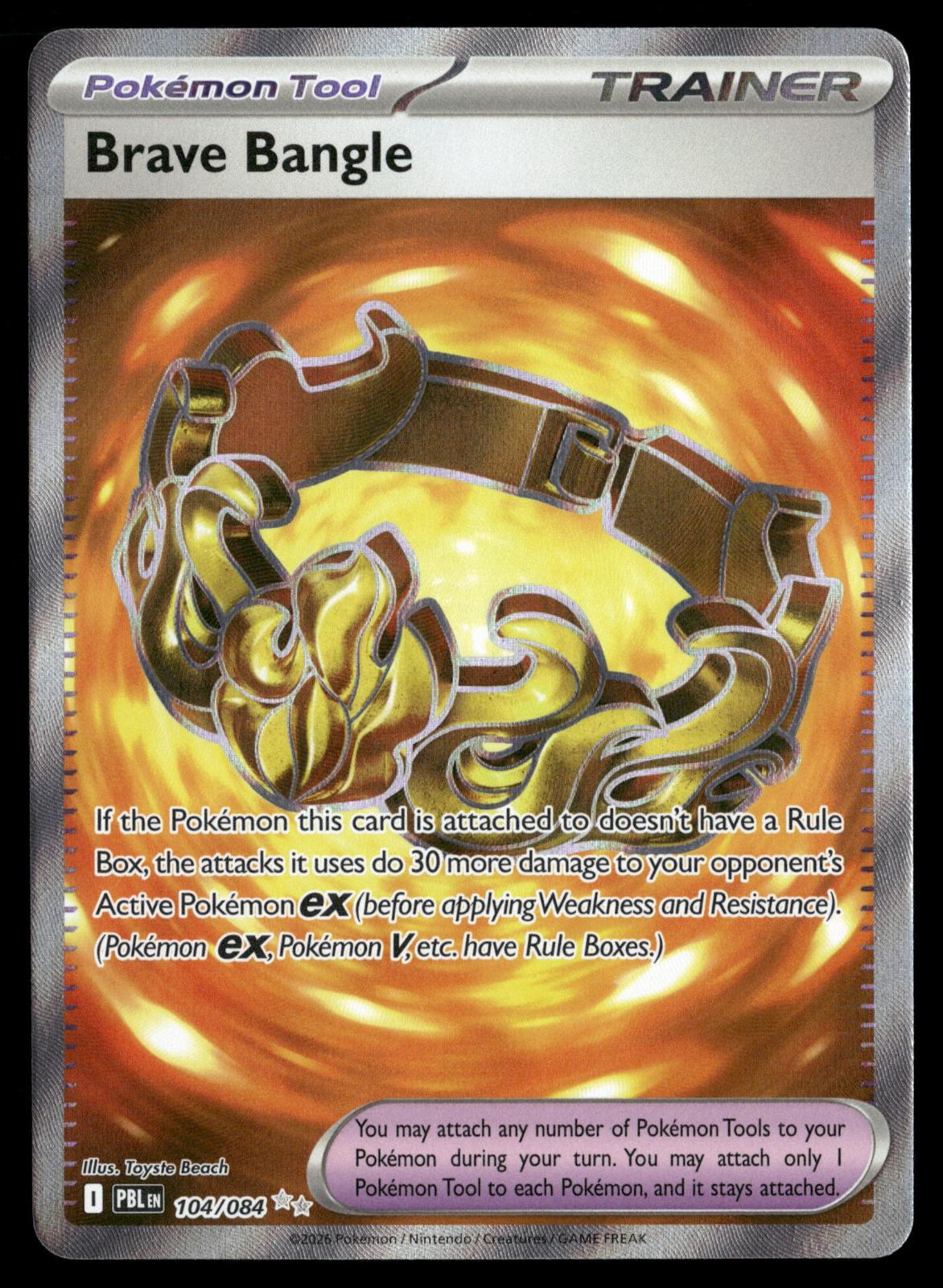 Brave Bangle 104/084 Ultra Rare Pitch Black Pokemon Holo Near Mint