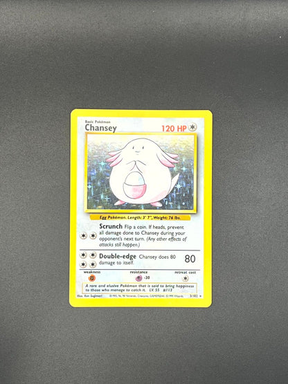 Chansey 3/102 Holo Holo Rare Base Set Unlimited Pokemon Holo Near Mint