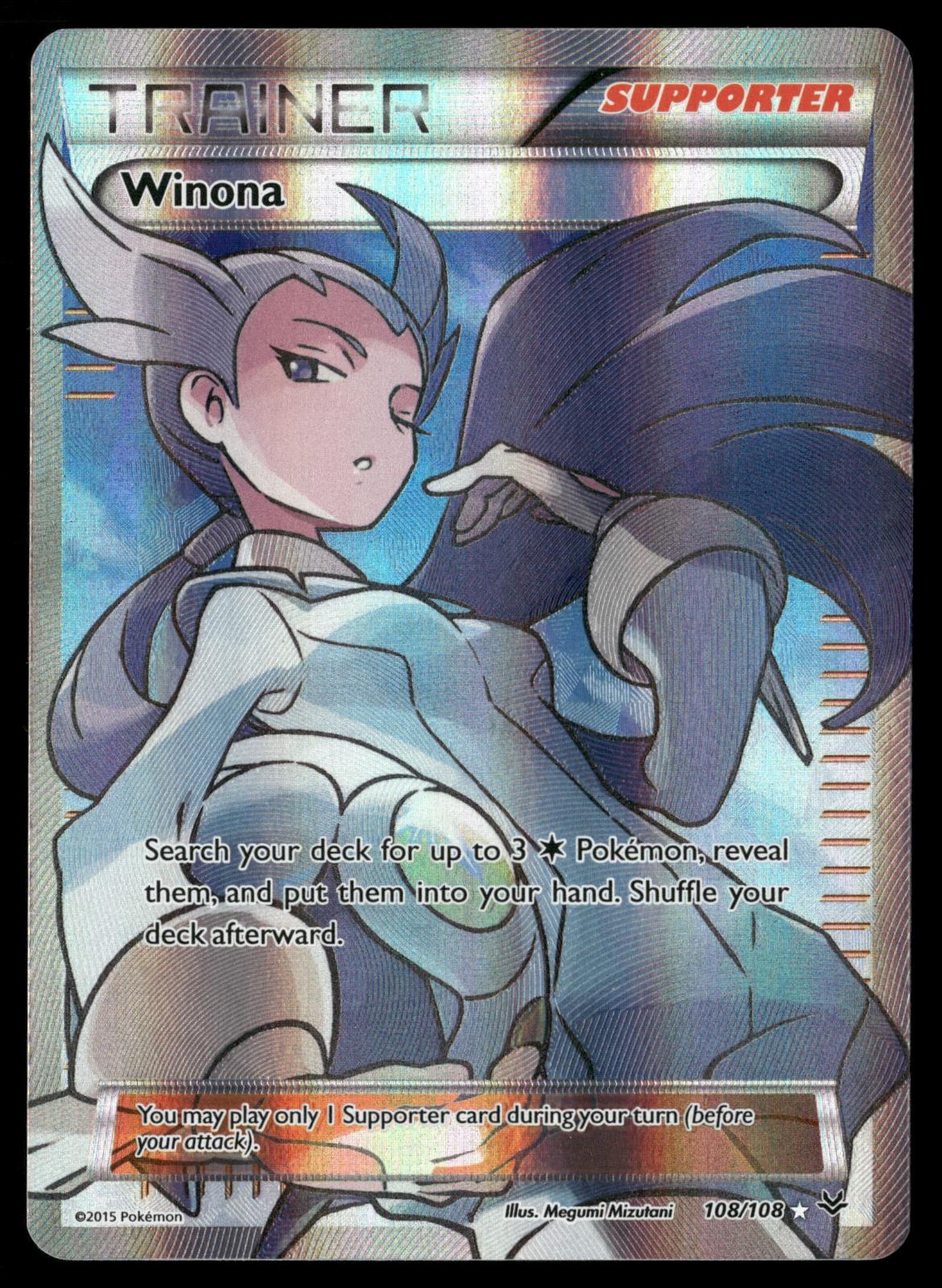 Winona 108/108 Ultra Rare Roaring Skies Pokemon Holo Lightly Played