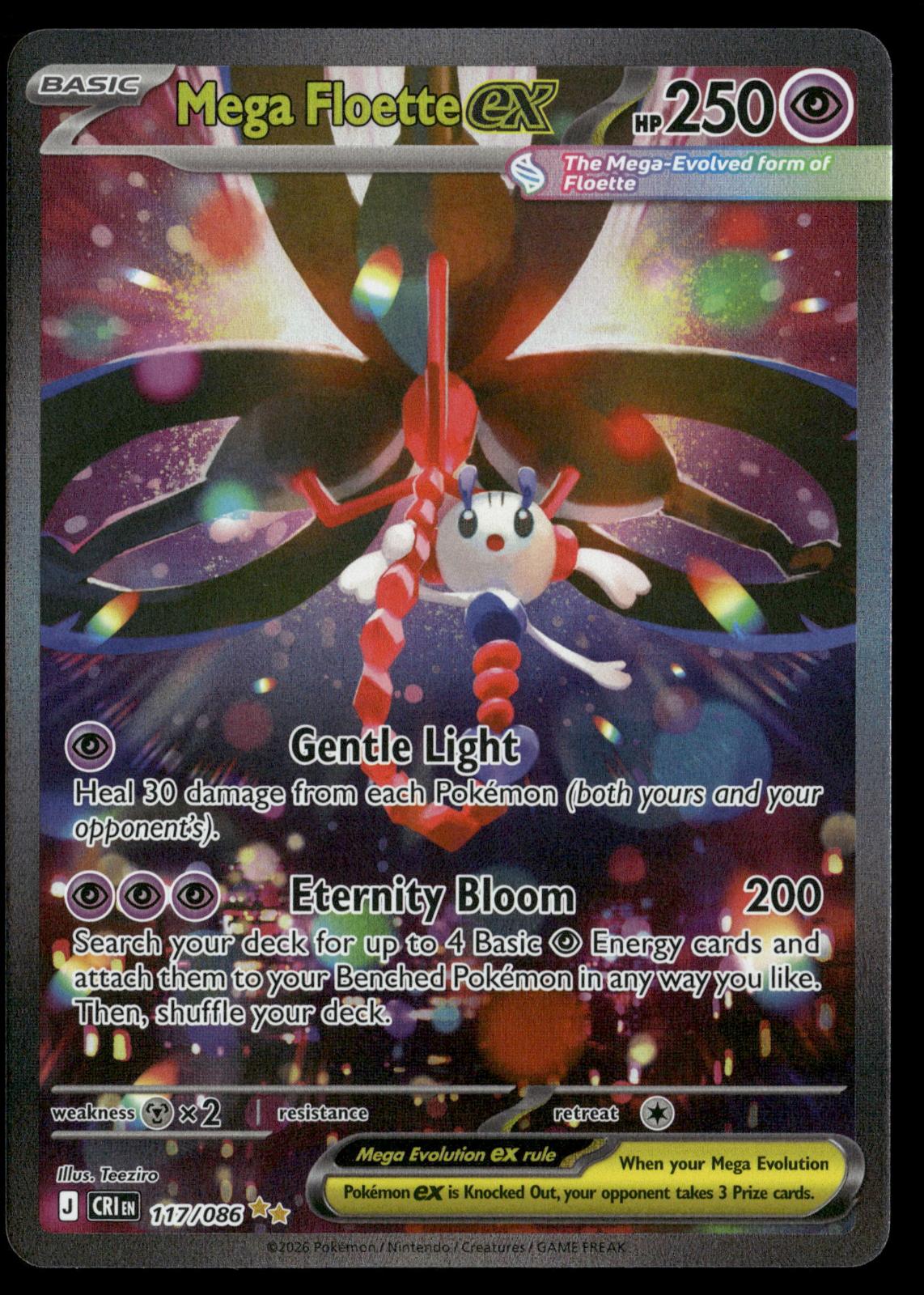 Mega Floette ex 117/086 Holo Special Illustration Rare Chaos Rising Pokemon NM