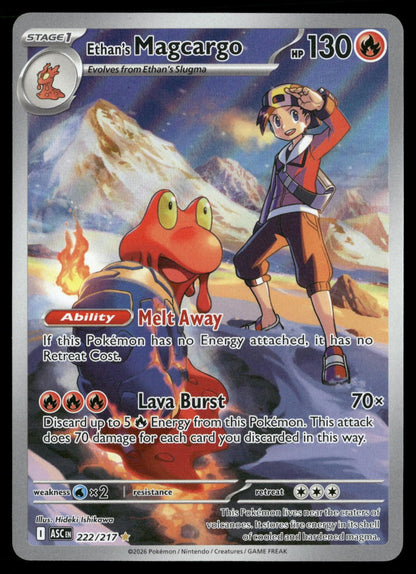 Ethan's Magcargo 222/217 Illustration Rare Ascended Heroes Pokemon Holo NM
