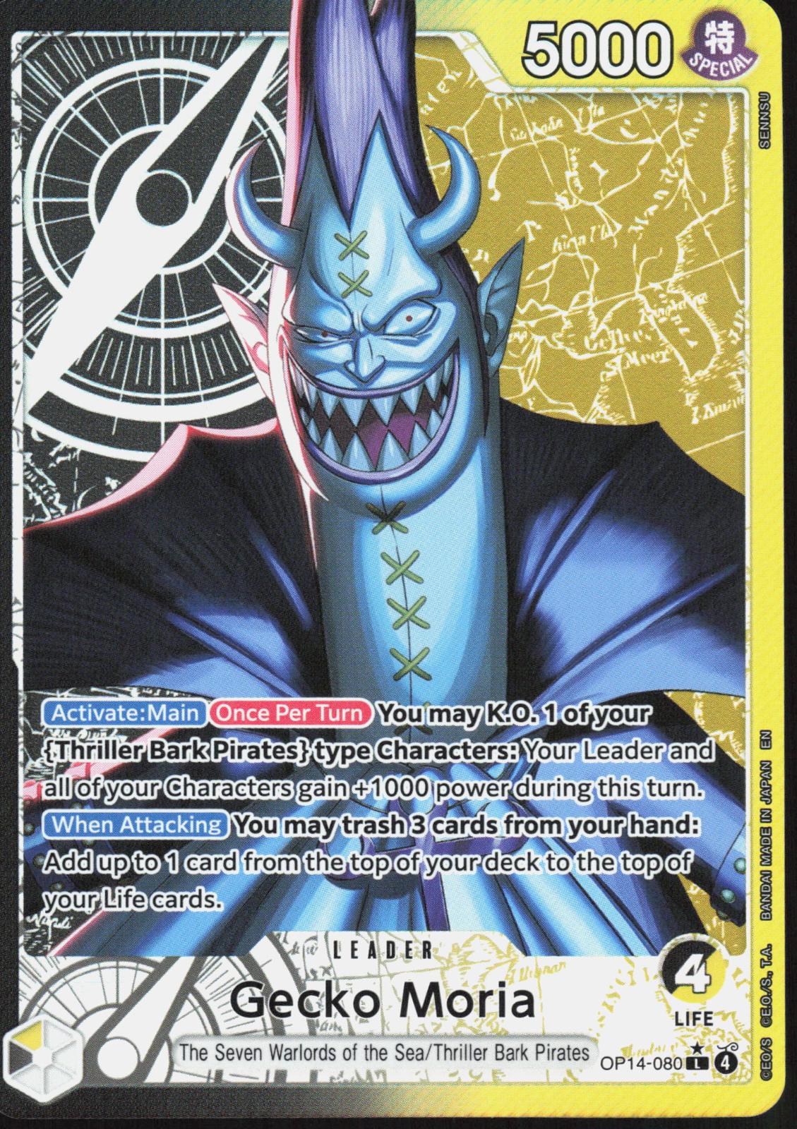 Gecko Moria OP14-080 Alt Art L The Azure Sea's Seven One Piece NM