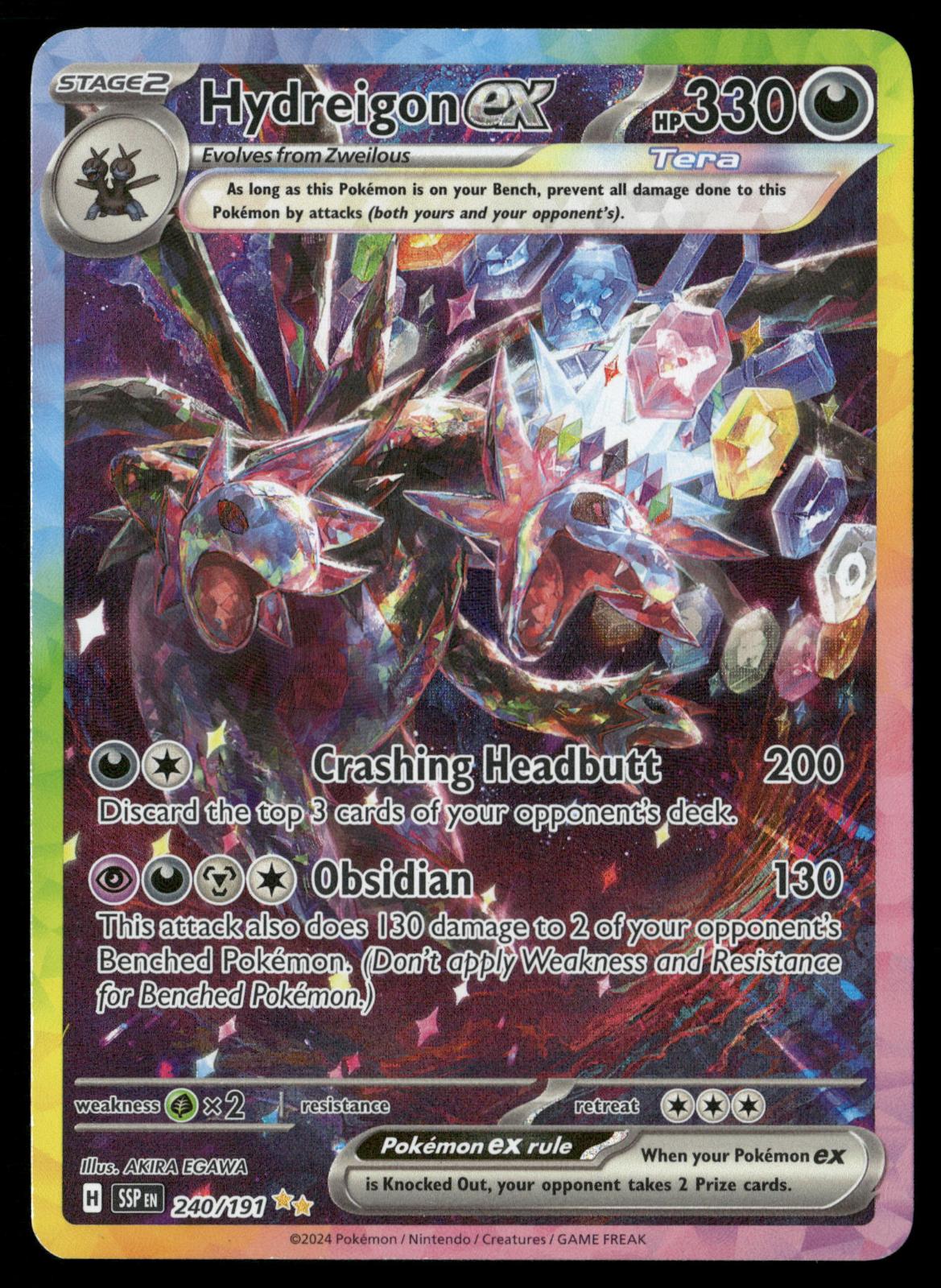 Hydreigon ex 240/191 Special Illustration Rare Surging Sparks Pokemon Holo NM