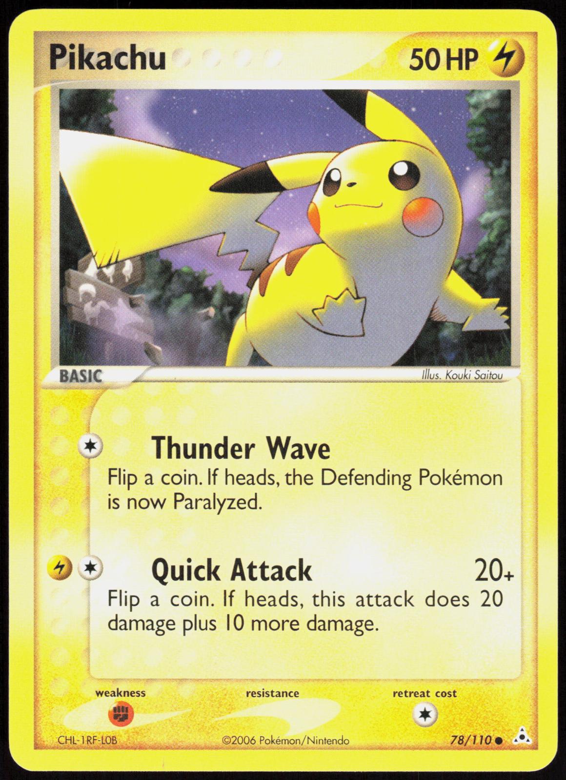 Pikachu 78/110 Common Holon Phantoms Pokemon Near Mint