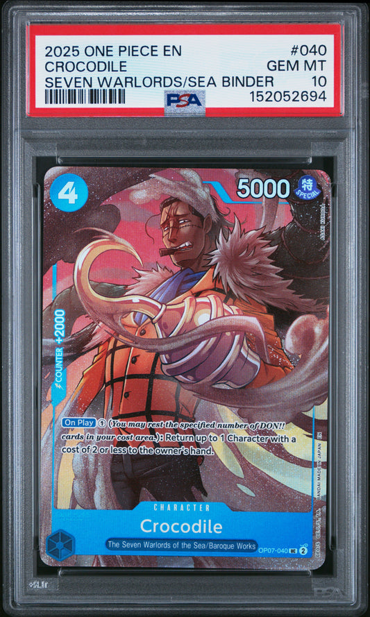 Crocodile 040 One Piece Seven Warlords Of The Sea Binder Set One Piece PSA 10