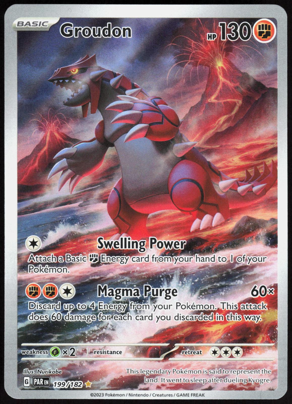 Groudon 199/182 Illustration Rare Paradox Rift Pokemon Holo Near Mint