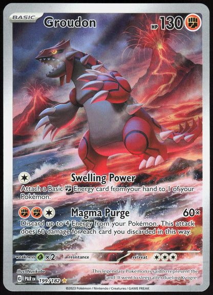 Groudon 199/182 Illustration Rare Paradox Rift Pokemon Holo Near Mint