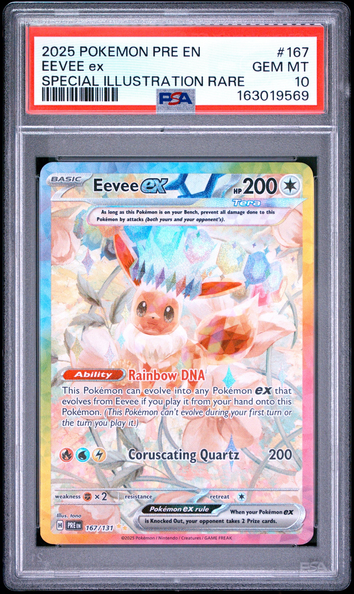 Eevee EX 167/131 Special Illustration Rare Prismatic Evolutions Pokemon PSA 10