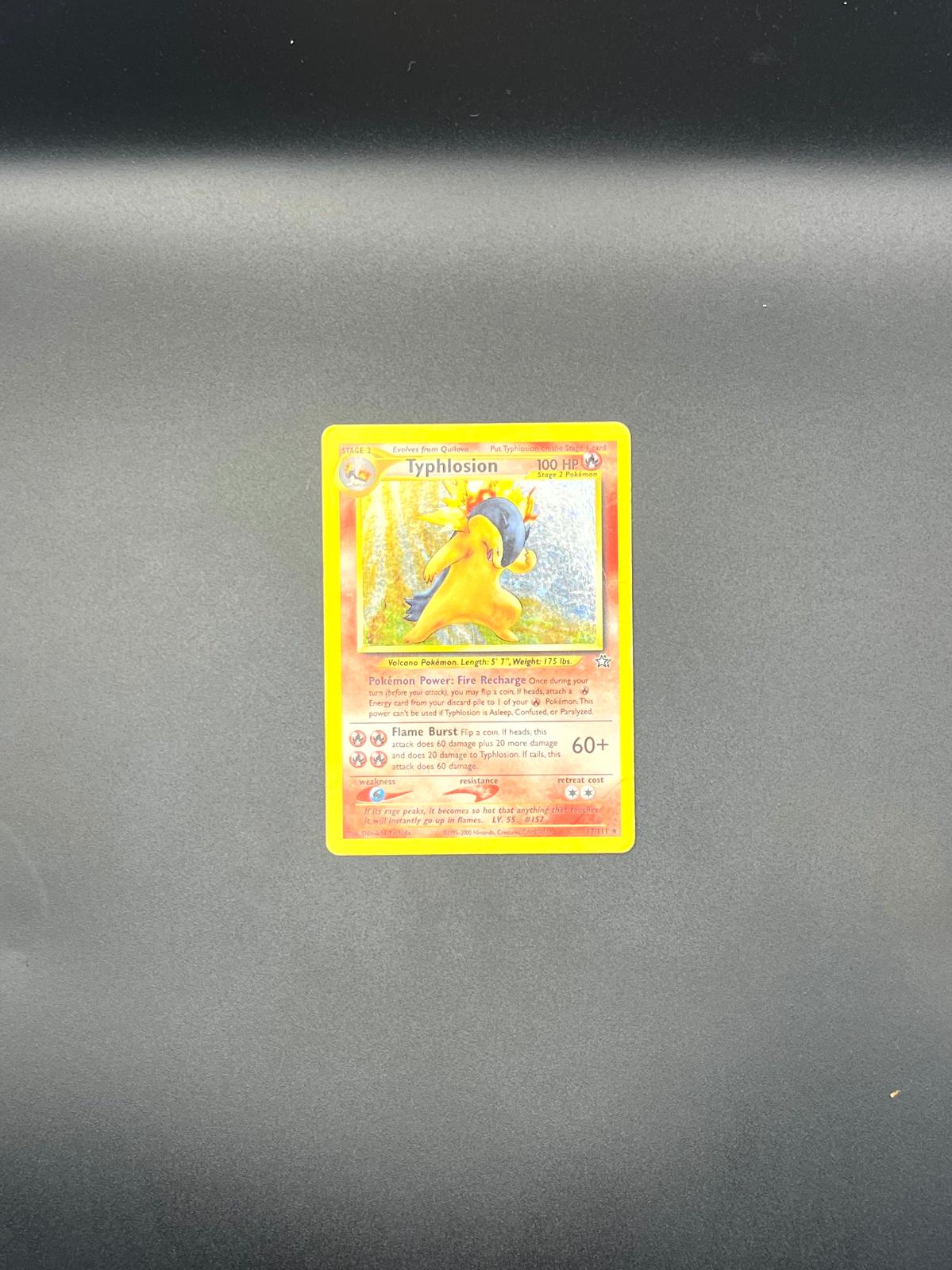 Typhlosion 17/111 Holo Rare Neo Genesis Pokemon Unlimited Holo Heavily Played