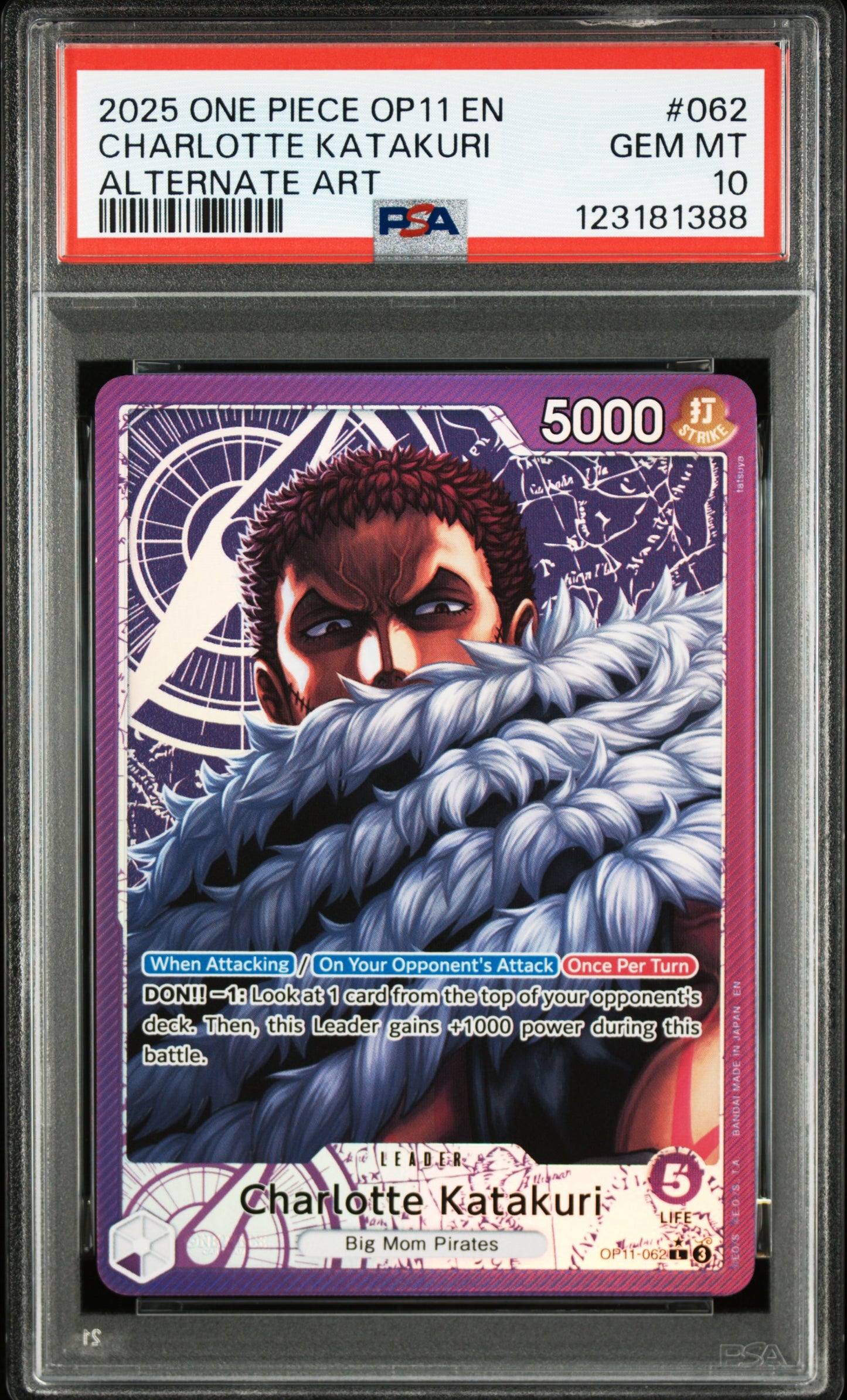 Charlotte Katakuri 062 Alternate Art One Piece Op11 One Piece PSA 10