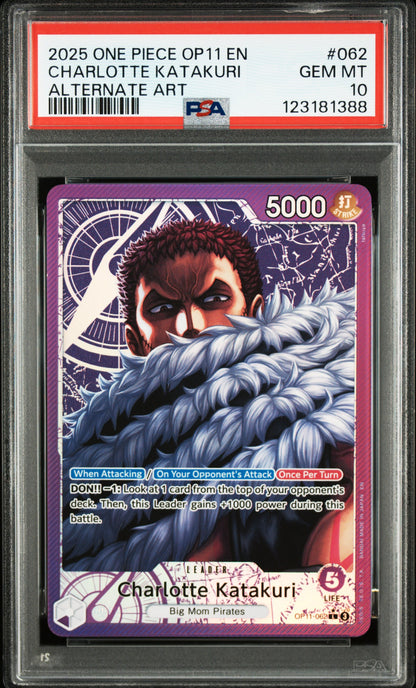 Charlotte Katakuri 062 Alternate Art One Piece Op11 One Piece PSA 10