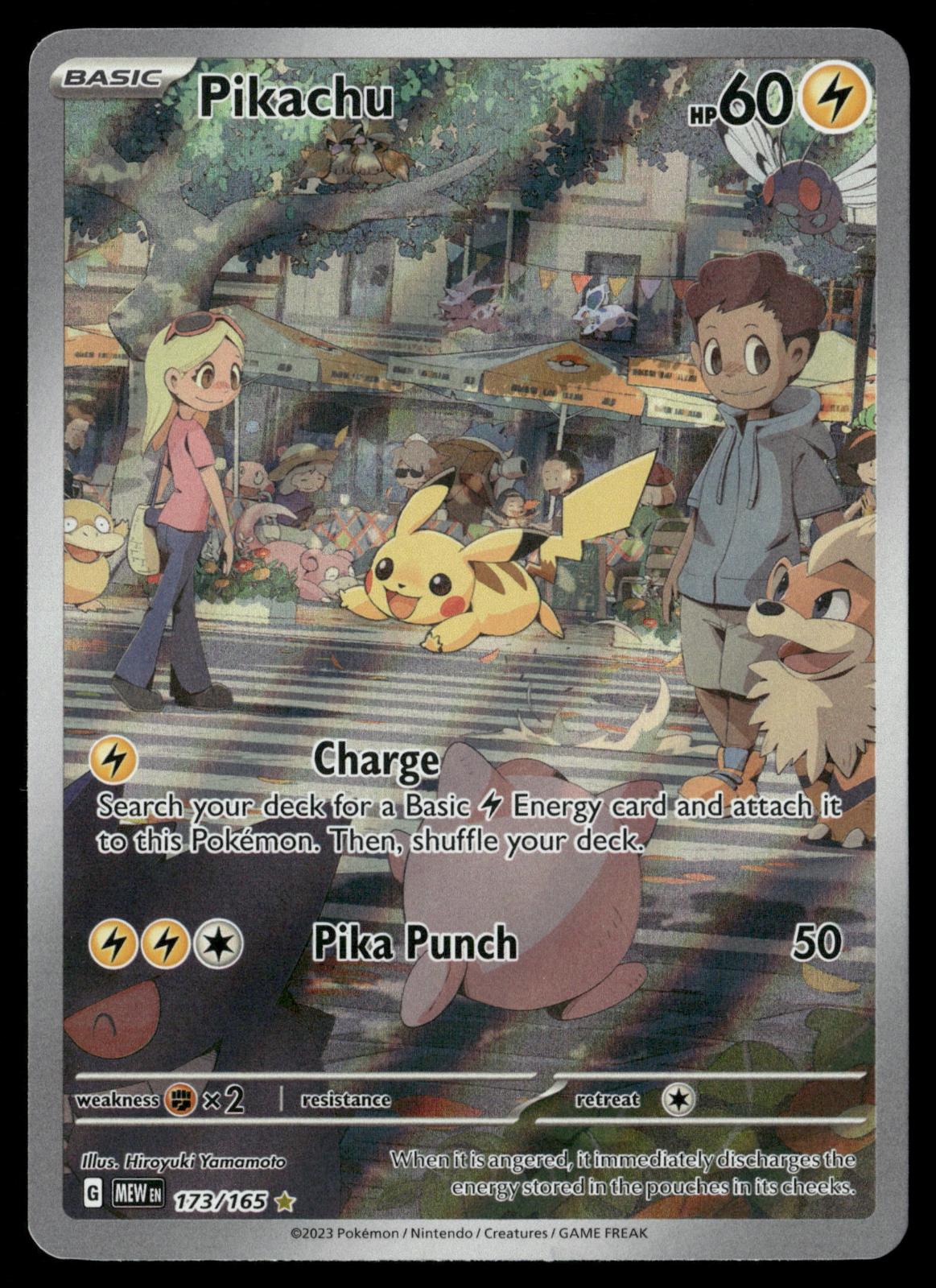 Pikachu 173/165 Illustration Rare 151 Pokemon Holo Near Mint