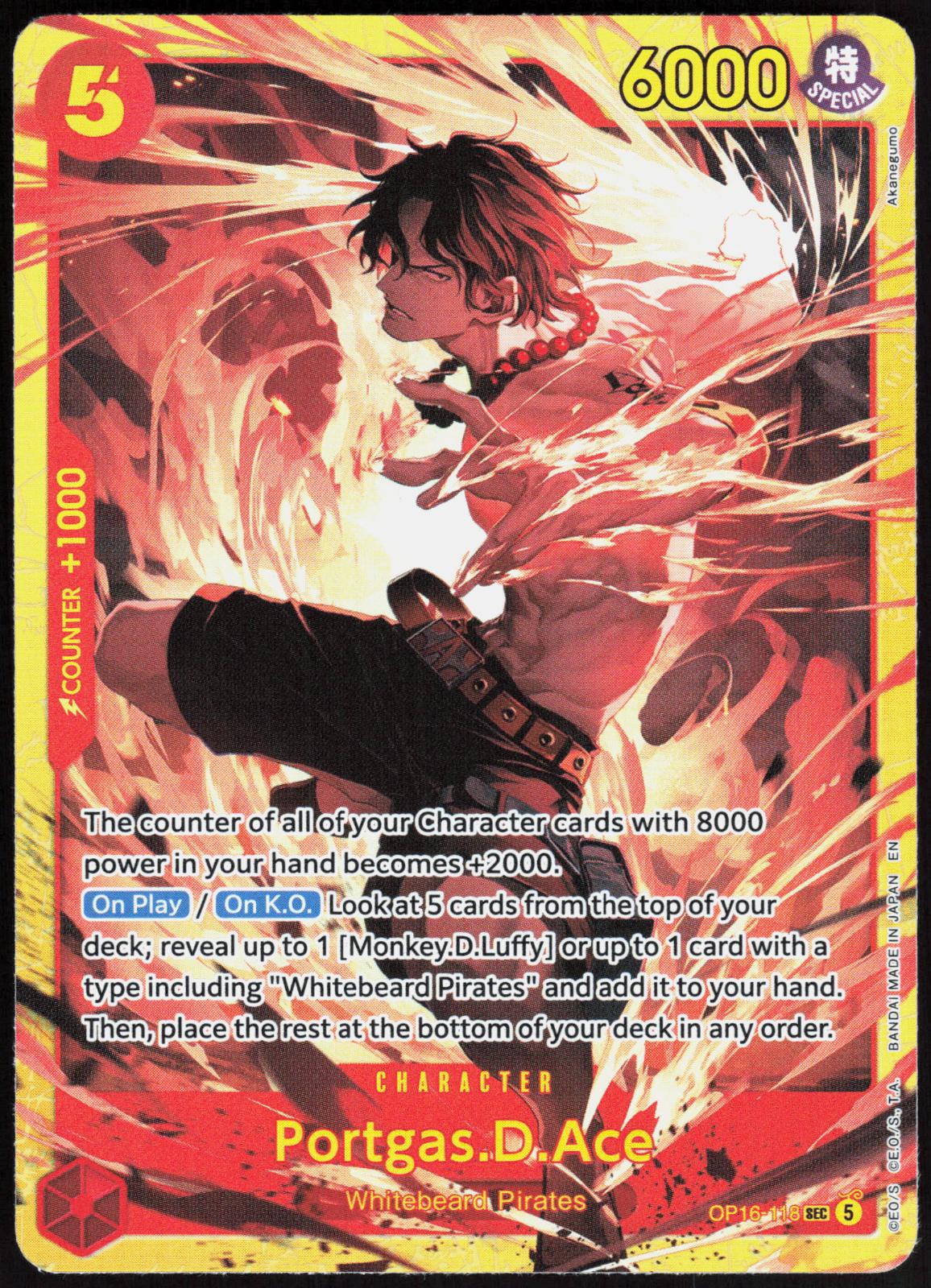 Portgas.D.Ace OP16-118 SEC The Time of Battle One Piece NM