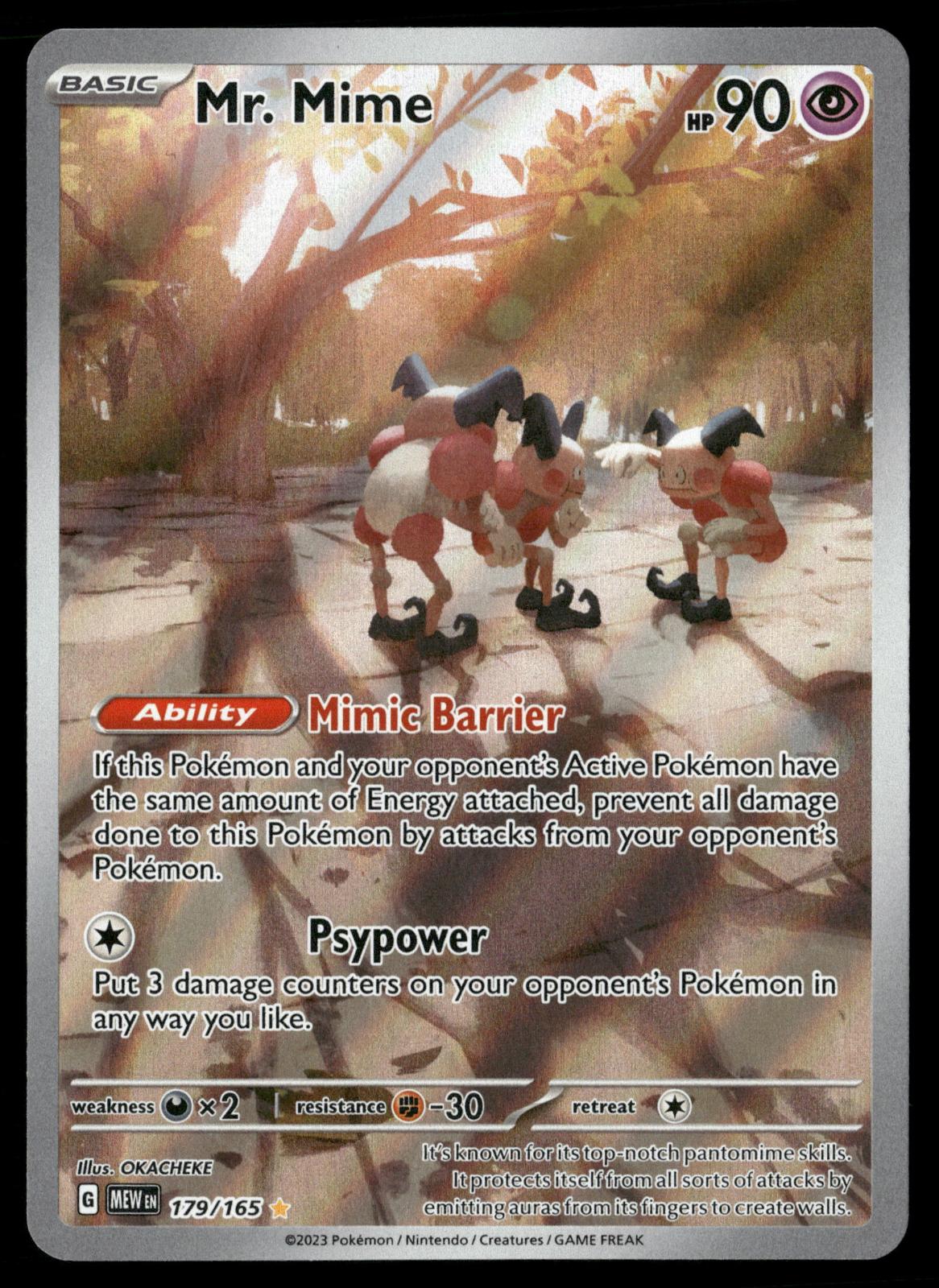 Mr. Mime 179/165 Illustration Rare 151 Pokemon Holo Near Mint