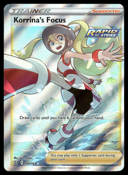 Korrina's Focus 160/163 Ultra Rare Battle Styles Pokemon Holo Near Mint