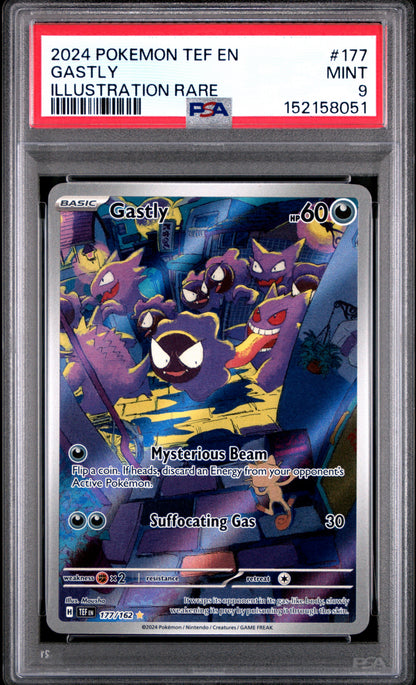 Gastly 177/162 Illustration Rare Tef En-Temporal Forces Pokemon PSA 9