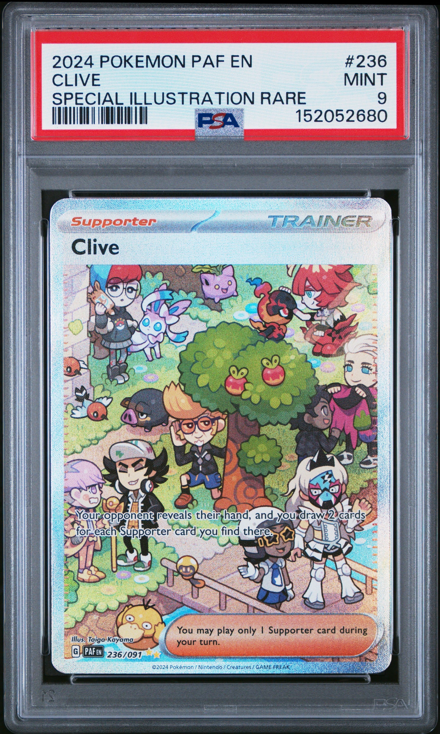 Clive 236/091 Special Illustration Rare Paf En-Paldean Fates Pokemon PSA 9
