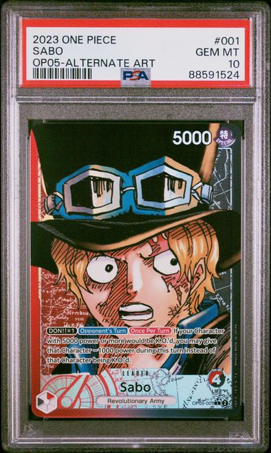 Sabo 001 Alternate Art One Piece Op05-Awakening Of The New Era One Piece PSA 10