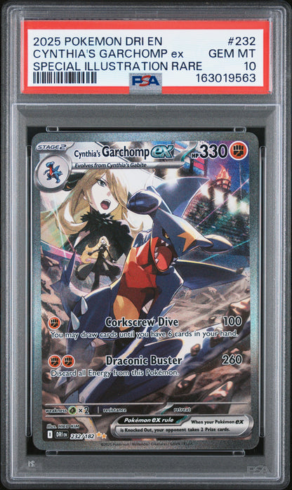 Cynthia's Garchomp EX 232/182 Special Illustration Rare Pokemon PSA 10
