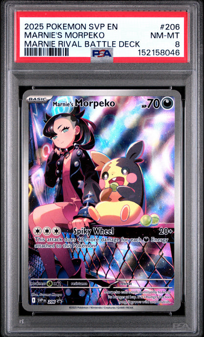 Marnie's Morpeko 206 Marnie Rival Battle Deck Sv Black Star Promo Pokemon PSA 8