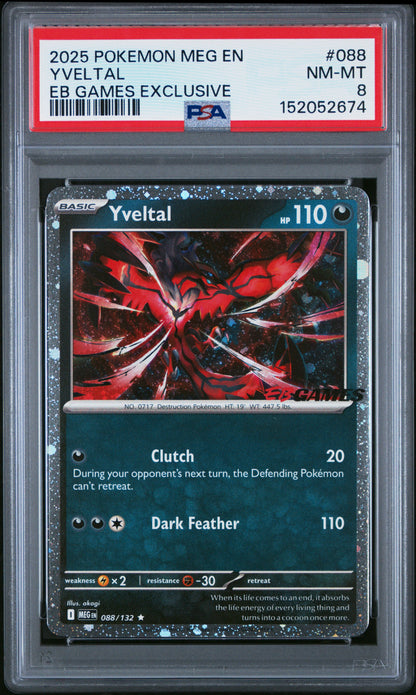 Yveltal 088/132 Eb Games Exclusive Meg En-Mega Evolution Pokemon PSA 8