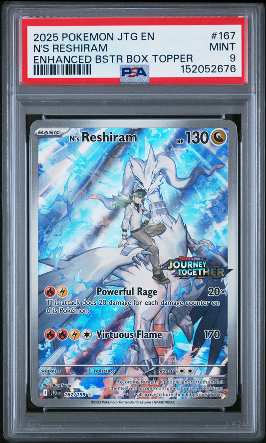 N's Reshiram 167/159 Enhanced Booster Box Topper Journey Together Pokemon PSA 9